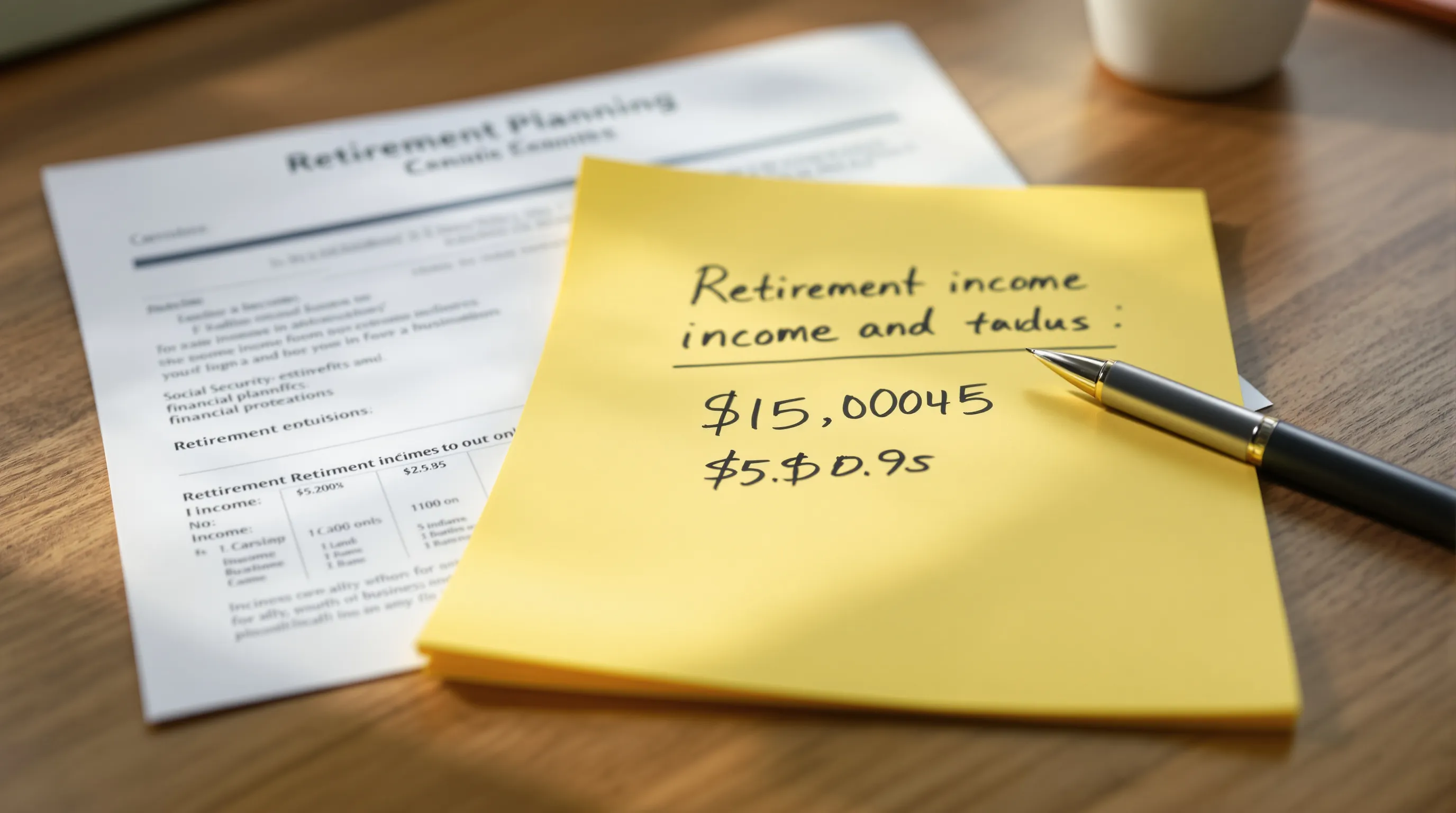Retirement income planning documents including Social Security and retirement account statements