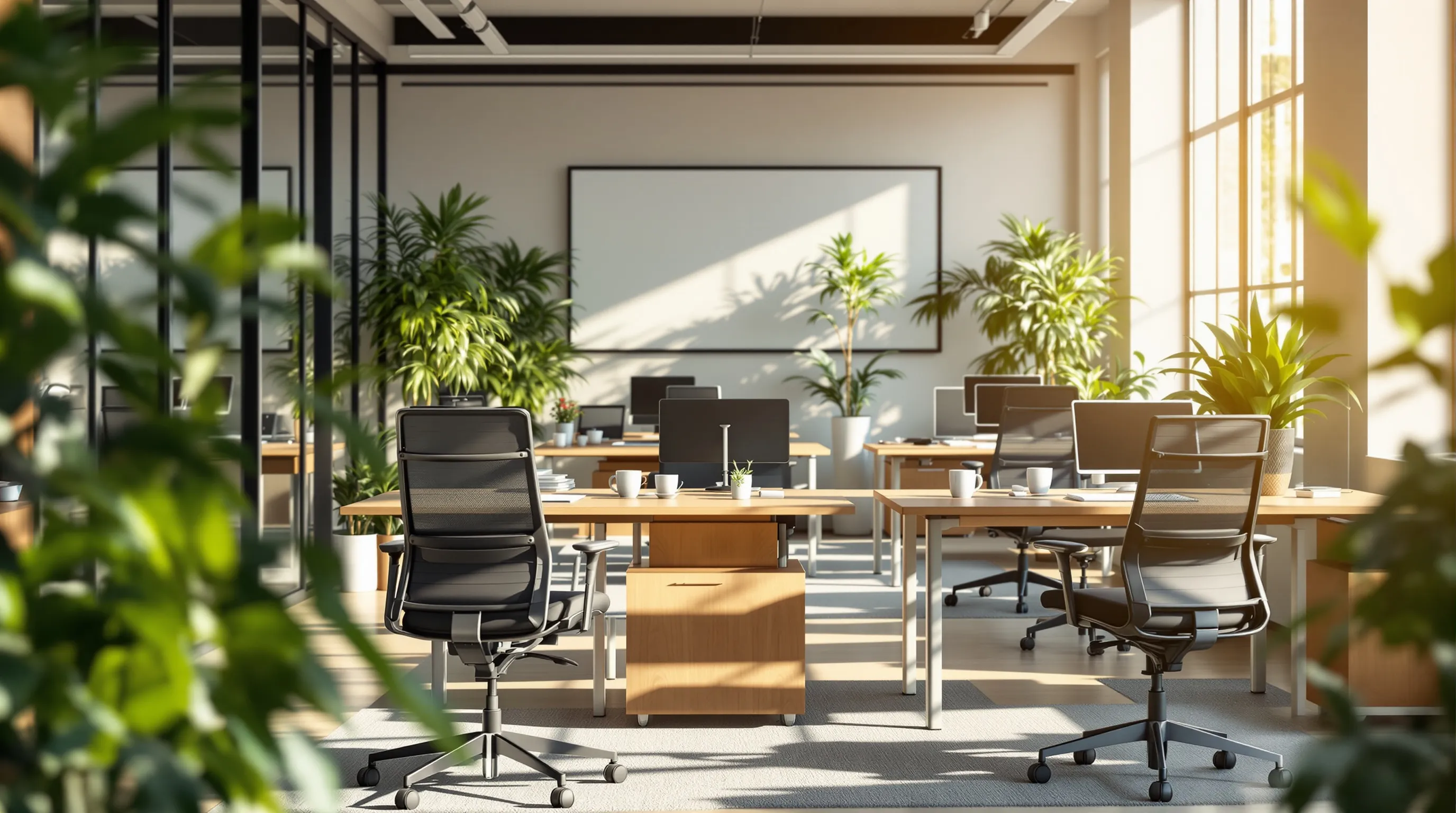 Business owner reviewing financial charts and exit planning documents in a modern office setting